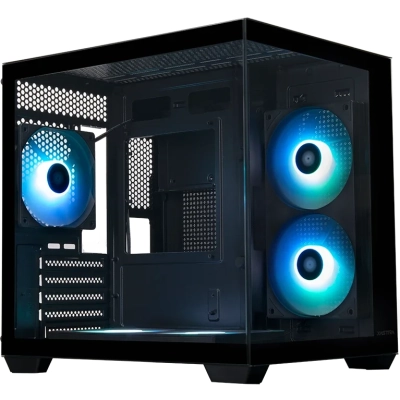 Корпус XASTRA QW400M 5ARGB-FC-C6-AC Black (QW400M-2FA24A-1FC12A-C6-AC) mATX/​Aquarium/​Screewless/​1x120mm+2x240 ARGB PWM FC fans/​Argb+PWM HUB 6port