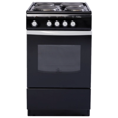 Плита Электрическая De Luxe 5004.12э черный эмаль, 85x50x50см, 4 конфорки, духовка 43л
