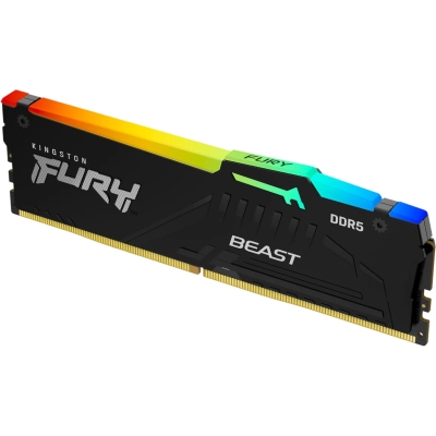 ОЗУ Kingston Fury Beast Black RGB (KF556C40BBA-64) DDR 5 DIMM 64Gb PC44800, 5600Mhz, XMP CL40 (retail)