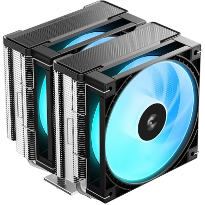 Кулер DEEPCOOL AG620 G2 ARGB LGA1954/1851/1700/AM5/AM4 (TDP 270W, PWM, Dual ARGB Fan 120mm, 6 тепл. трубок, черный) RET
