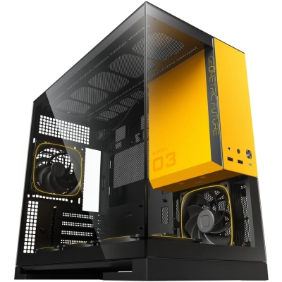 Корпус Geometric Future Model 3 Black Yellow with fans (1AM3NZBY00110) / mATX / 5x120mm ARGB fans