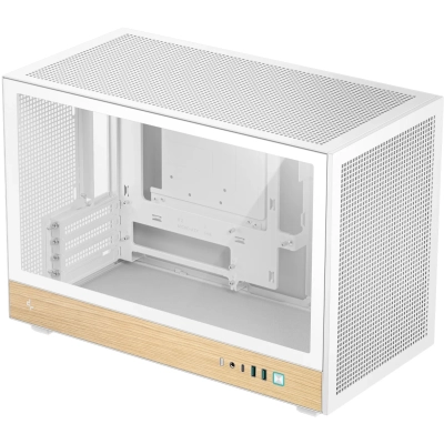 Корпус Deepcool CH260 Wood WH, TG, mini-ITX, mATX, белый