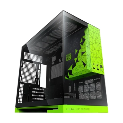 Корпус Geometric Future Model 3 Green (1AM3NZGB00100) / mATX