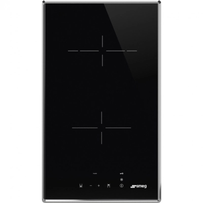 Варочная поверхность SMEG SE232TX2 индукция, 30см, 2 зоны нагрева, цифровой дисплей, сенсорное управление, прямой край, 9 уровней мощности