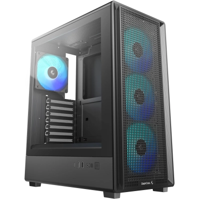 Корпус Deepcool CC550 4F, TG, 4x120mm ARGB Fan, mini-ITX, mATX, ATX, черный