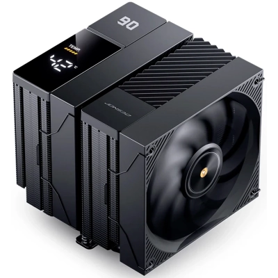 Кулер JONSBO CC90 Black LGA1851/​1700/​1200/​115X/​AM5/​AM4 (TDP 285W, PWM, 130mm Black Fan + 120mm Black Fan, 6 тепловых трубок, медная база)