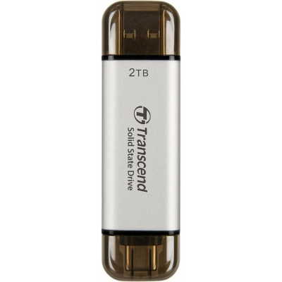 SSD Transcend ESD310C TS2TESD310S 2TB USB 3.2 Gen 2.1 Type-C R/​W - 1050/​950 MB/​s серебристый