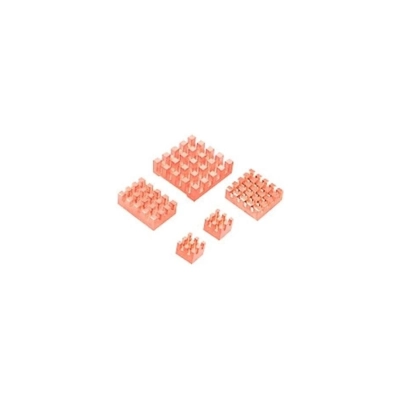 Радиатор Qumo RS051 51377 набор 5шт pure copper heat sink for Raspberry Pi 5 (17×17, 15×10, 12×13, 6×6, 5×5)