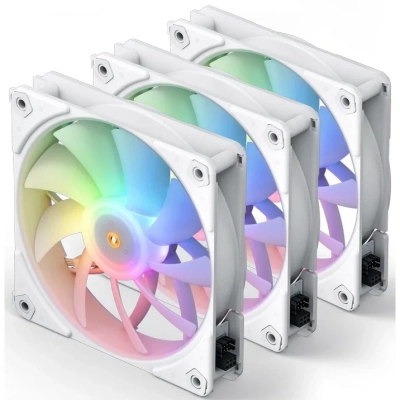Вентилятор JONSBO ZF-120(3 in 1) White 120х120х25мм (ARGB LED, 500-1500об/​мин, белый) Retail