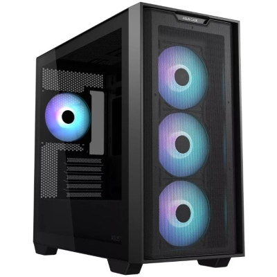 Корпус ASUS A21 Plus TG ARGB Black-SI ARGB (90DC00H0-B19010) Fans/​BLK/​EPS