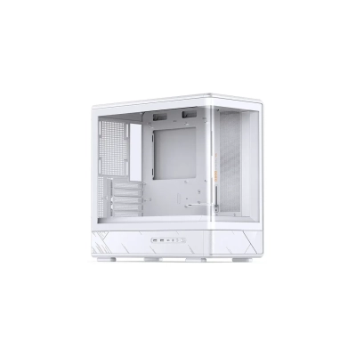Корпус JONSBO D200 White без БП, бок. пан. из закал. стекла (панорама), mini-ITX, micro-ATX, белый