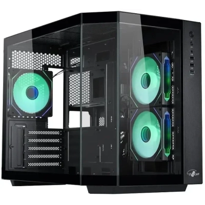 Корпус Eurocase M2771 black, без БП, mATX, закаленное стекло 2 стороны