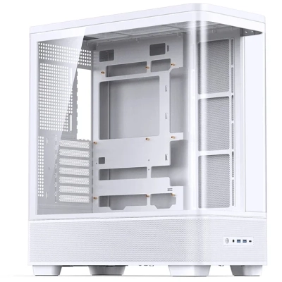Корпус JONSBO TK-5 White, TG (aquarium), 3x140mm ARGB Fan, 4x120mm ARGB Fan, mini-ITX, mATX, ATX, белый