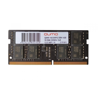 ОЗУ QUMO QUM4S-16G3200P22 SO-DIMM DDR4 16GB 3200MHz 1Gx8 CL22