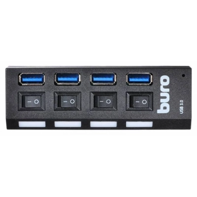 Разветвитель USB 3.0 Buro BU-HUB4-U3.0-L 4порт. черный