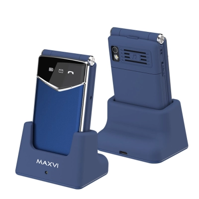 Мобильный телефон MAXVI E11ds Blue-Silver