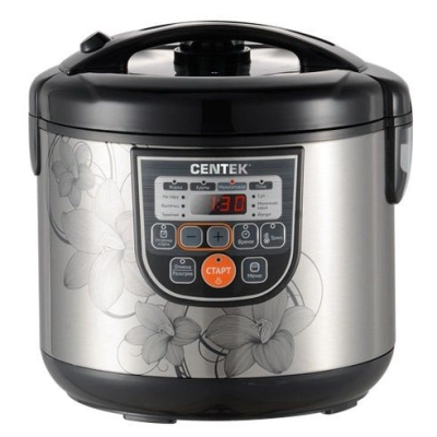 Мультиварка Centek CT-1498 Ceramic (чёрный, сталь) 700Вт, 5.0л, керамическое покрытие чаши, 10 пр-м.