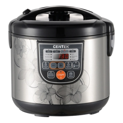 Мультиварка Centek CT-1498 чёрный, сталь 700Вт, 5.0л, 10 программ + 28 программ Мультишеф