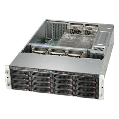 Supermicro Server Chassis CSE-836BE1C-R1K03B, 3U, MB E-ATX 13.68x13, 16x3.5 hot swap SAS/​SATA, SAS3 single-expander backplane, optional 2x2.5 hot-swap