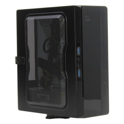 Корпус POWERMAN EQ101 (6117414) Desktop /​ SFF, mini-ITX, 200W PM-200ATX, USB3.0x2 + Audio, черный