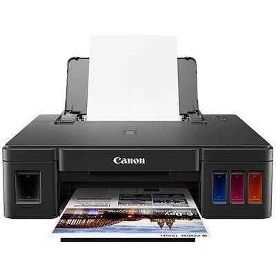 Canon Принтер струйный Pixma G1410 цветная печать, A4, цвет черный, Технология: струйный, цветной, A4, Разрешение: ч/б 1200 x 4800 dpi, цвет 1200 x 4800 dpi, Скорость печати: ч/б (A4) до 8.8 стр/мин, цвет (A4) до 5 стр/мин, Лотки: подача 100 листов, Подкл