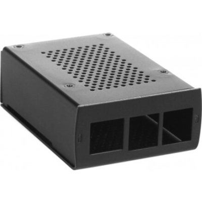 Корпус Qumo (RS035) перфорированный с доп.креплением, Aluminum Case, Raspberry Pi 4B, black