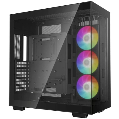 Корпус Deepcool CH780 без БП, боковое окно (закаленное стекло), 3xARGB LED 140мм, черный, E-ATX
