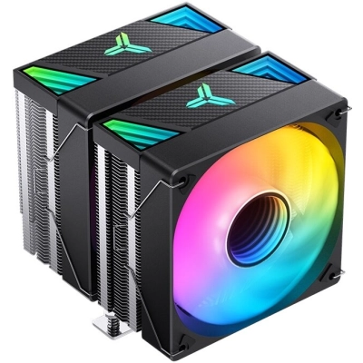 Кулер JONSBO CR-3000 ARGB LGA20XX/​1700/​1200/​115X/​AM5/​AM4 (TDP 260W, PWM, 2 x 120mm Black Fan, 7 тепловых трубок, медная база, 4-pin) Retail