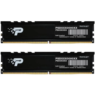 ОЗУ Patriot Signature Premium PSP564G4800KH1 DDR5 2x32GB 4800MHz RTL PC5-38400 CL40 DIMM 288-pin 1.1В kit single rank с радиатором Ret