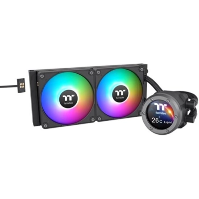 СВО Thermaltake TH280 V2 Ultra EX ARGB (CL-W416-PL14SW-A) Soc-AM5/AM4/1151/1200/1700 черный 4-pin 30.7dB Al+Cu LCD Ret