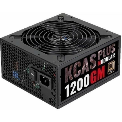 Блок питания Aerocool 1200W Retail KCAS PLUS 1200GM , 80 PLUS Gold, ATX v2.4, модульный, fan 14cm, 8x PCI-E [6+2-Pin], 10x SATA, 6x MOLEX