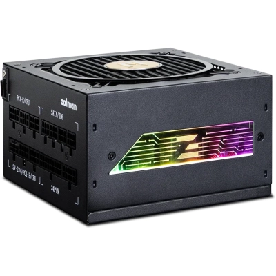 Блок питания Zalman ZM850-TMX2 View, 850W, ATX12V v3.0, APFC, 12cm Fan, 80+ Gold Gen5, Full Modular, side ARGB lights, Retail