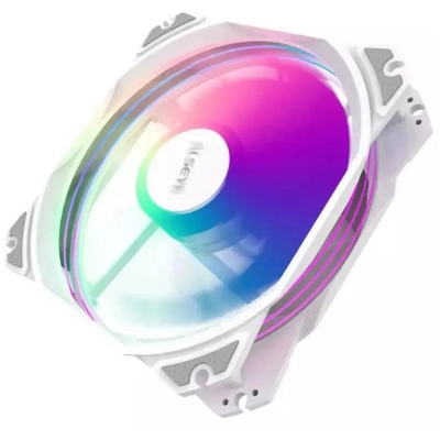 Вентилятор ALSEYE M120-PWA 120мм, 4-pin, 1700об/​мин, 19.4 - 33.8 дБ, RGB, белый, Ret