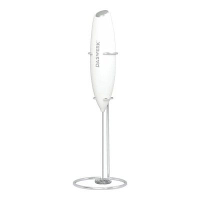 Капучинатор электрический DASWERK 456178 на подставке soft touch, белый