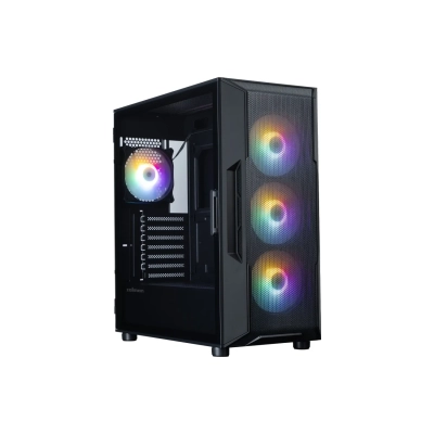 Корпус ZALMAN i3 Neo V2, ATX, Black, Front Mesh, Window, 2xCombo (3.5 or 2.5), 1x2.5, 1xUSB Type C, 1xUSB3.0, Front 3x120mm FRGB, Rear 1x120mm FRGB