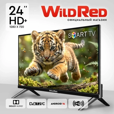 Телевизор 24 WILDRED 24QWS9001 черный 1366x768, HD DLED, 60 Гц, Wi-Fi, Smart TV, Android TV