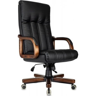 Кресло Бюрократ T-9932Walnut/ECO-B черный экокожа крестов. металл/дерево