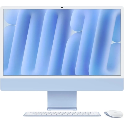 Моноблок Apple iMac MWV13ZP/​A 24 4.5K M4 10 core (4) 16Gb SSD256Gb 10 core GPU macOS WiFi BT 143W клавиатура мышь Cam синий 4480x2520