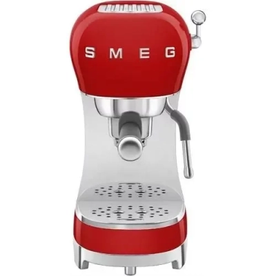Эспрессо кофемашина Smeg ECF02RDEU красный стиль 50-х, регулируемая температура кофе, давление 15 бар, емкость контейнера для воды 1.1 л