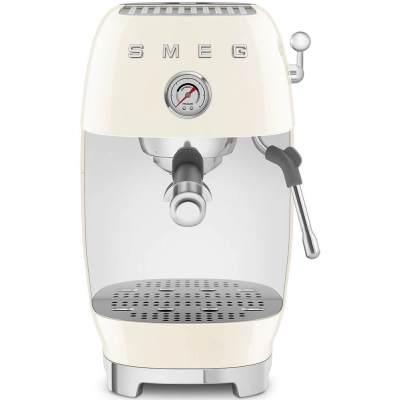Кофемашина SMEG ECF03CREU стиль 50-х годов функция одинарный/​двойной, сигнал о необходимости очистки, давление 15 бар, капучинатор