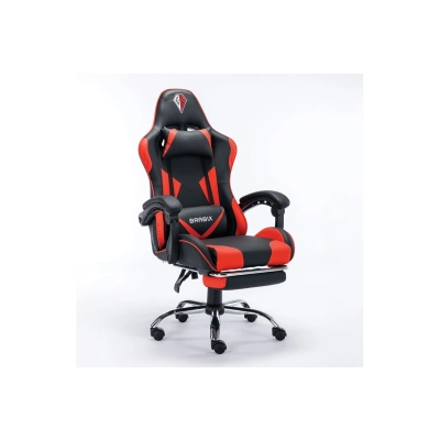 Кресло игровое BRABIX Dexter GM-135 (532799) экокожа, черное/​красное