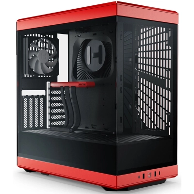 Корпус HYTE Y40 (CS-HYTE-Y40-BR), без БП, Midi-Tower, TG, no fans, 2xUSB-A 3.2, 1xUSB Type-C, ATX, mITX Black Cherry
