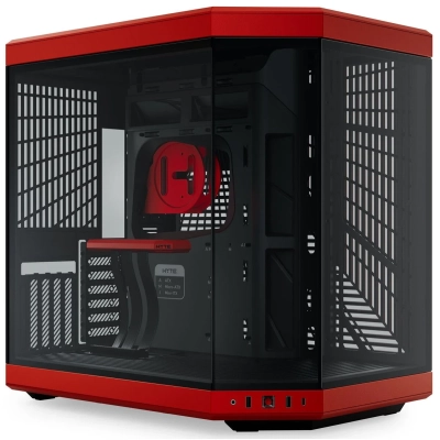 Корпус HYTE Y70 (CS-HYTE-Y70-BR), без БП, Midi-Tower, TG, no fans, 2xUSB-A 3.2, 1xUSB Type-C, E-ATX, ATX, mITX Black Cherry