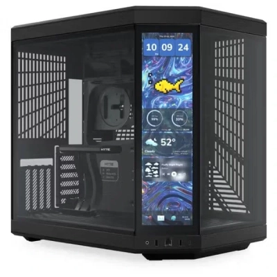 Корпус HYTE Y70 Touch Infinite (CS-HYTE-Y70TTI-BB), без БП, Midi-Tower, TG, LCD, no fans, 2xUSB-A 3.2, 1xUSB Type-C, E-ATX, ATX, mITX Black