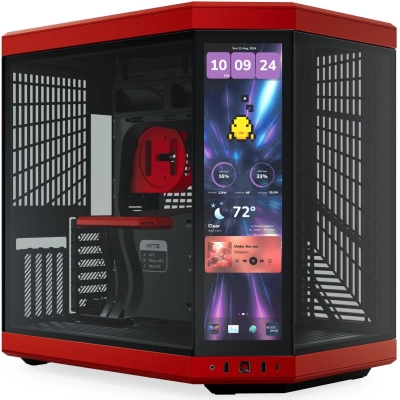 Корпус HYTE Y70 Touch Infinite (CS-HYTE-Y70TTI-RB), без БП, Midi-Tower, TG, LCD, no fans, 2xUSB-A 3.2, 1xUSB Type-C, E-ATX, ATX, mITX Black