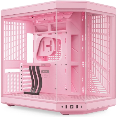 Корпус HYTE Y70 (CS-HYTE-Y70-SM), без БП, Midi-Tower, TG, no fans, 2xUSB-A 3.2, 1xUSB Type-C, E-ATX, ATX, mITX Strawberry Milk