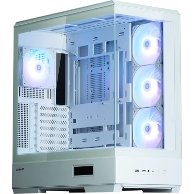 Корпус ZALMAN P50 DS White, без БП, боковое окно (закаленное стекло), белый, ATX