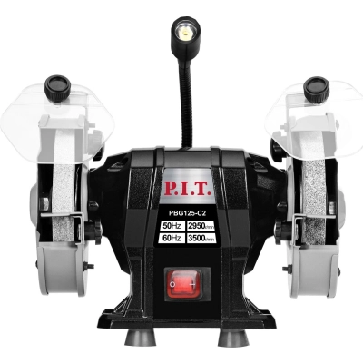 Станок точильный электрический P.I.T. PBG125-C2 (200Вт, 2950 об/​мин, круг d125х12,7х16мм, пылезащита)