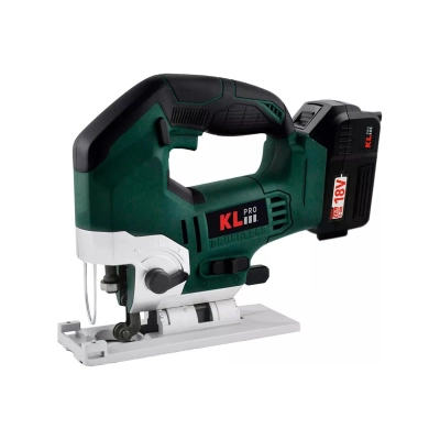 Профессиональный лобзик бесщеточный KLPRO KLDT18B-20 (18В, Li-ion-2шт, 2.0Ач, патрубок для пылесоса, полотна (дерево/металл, З/У , кейс)