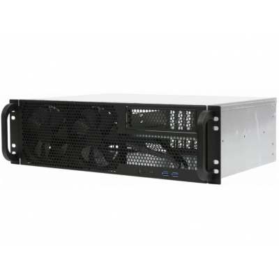 Корпус Procase RU330-B-0 3U rear/front-access server case, черный, без блока питания, глубина 300мм, MB 12x9.6